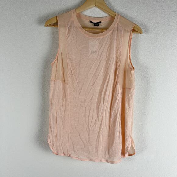 Vince Silk Cashmere Tank Top Womens Small Pink Sleeveless Sheer Classic NWT - Picture 1 of 12